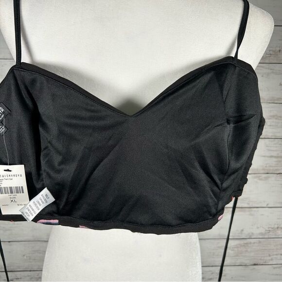 Fashion Nova Black Embroidered Bohemian Cropped Tie Wrapped Bustier NWT XL - Picture 7 of 9